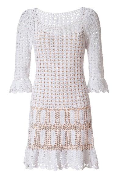 Vestido Croche Branco Midi
