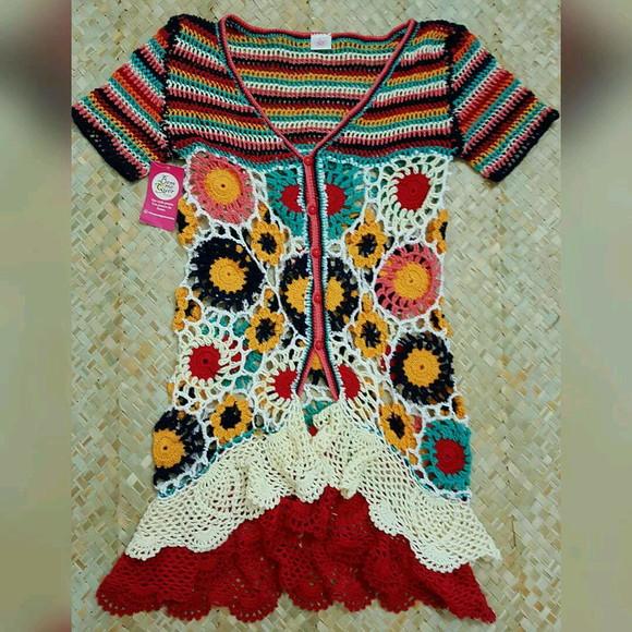 Vestido Crochê Adulto Squares