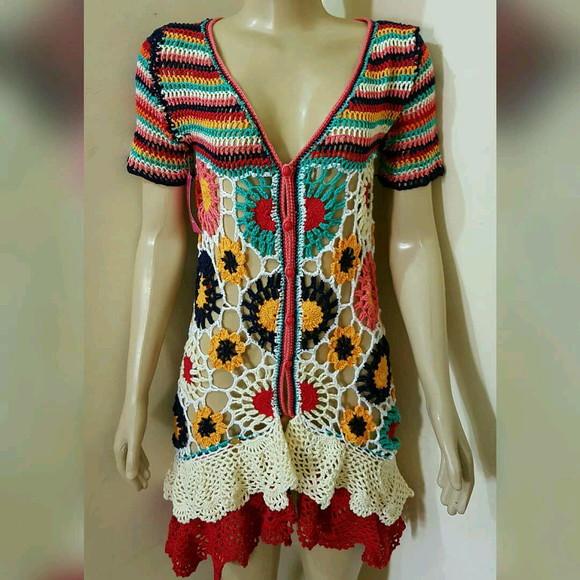 Vestido Crochê Adulto Squares