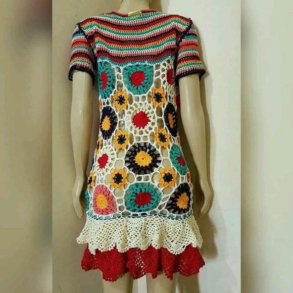 Vestido Crochê Adulto Squares