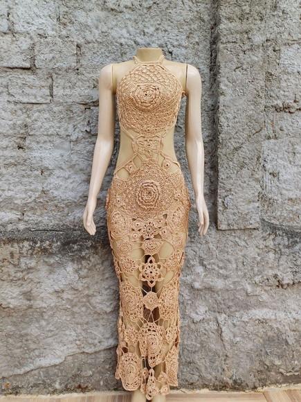 Vestido Crochê Flores