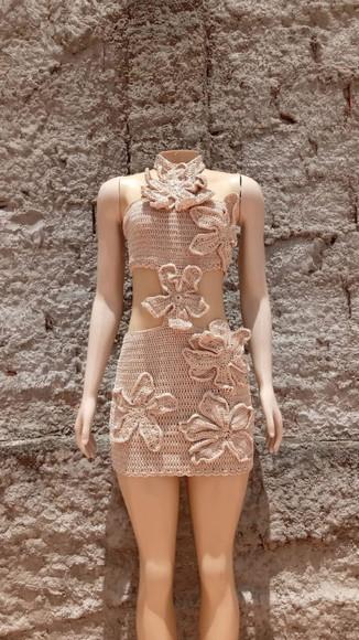 Vestido Crochê Flores
