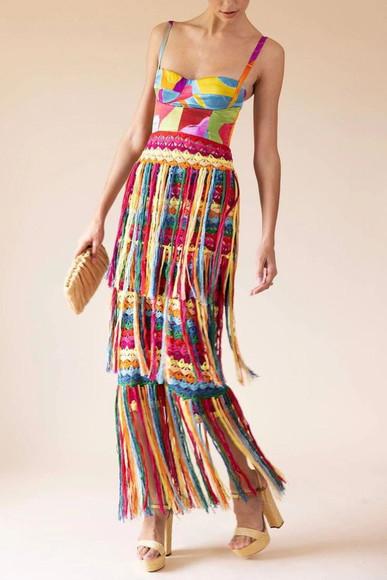 Vestido Crochê Franjas