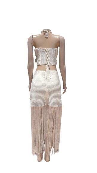 Vestido Crochê Flores 3d
