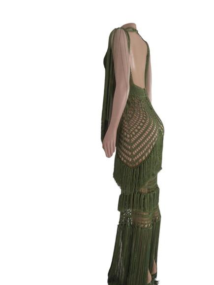 Vestido Crochê Franjas