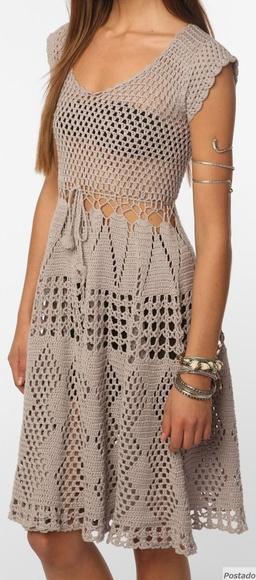 Vestido Crochê Midi Adulto