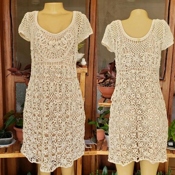 Vestido Crochê Off White