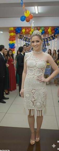 Vestido Crochê Off White