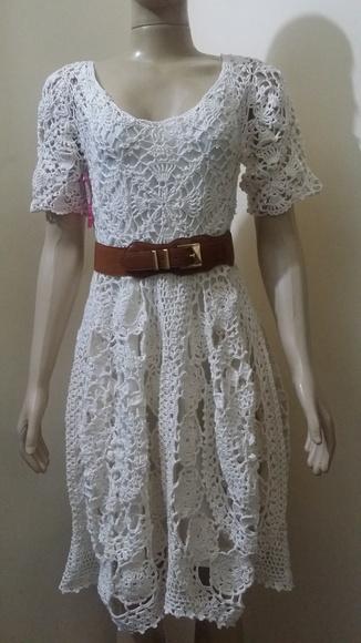 Vestido Crochê Off White