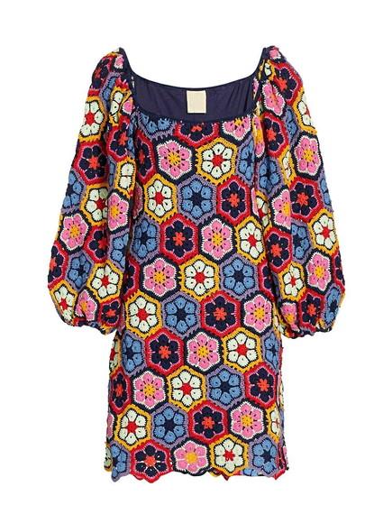 Vestido Crochê Squares Flor Africana