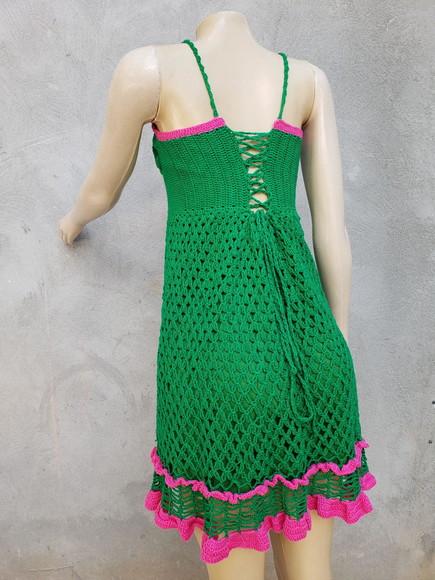 Vestido Crochê Verde Bandeira