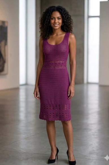 Vestido de Croche Midi Adulto