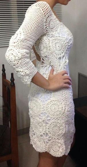 Vestido de Crochê Off White