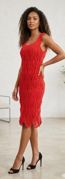 Vestido De Croche Midi Adulto