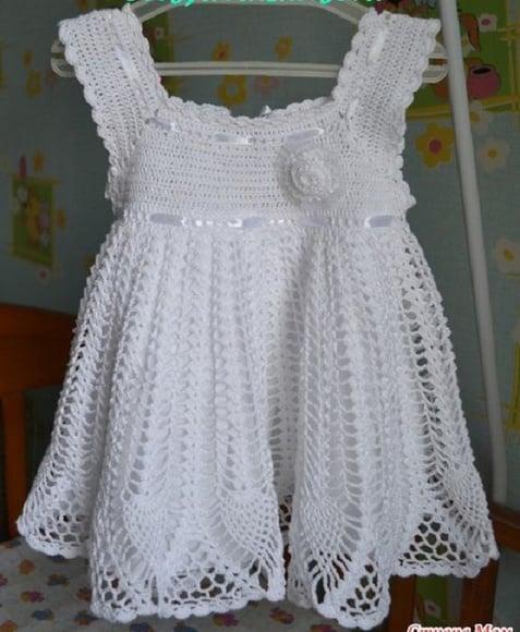 Vestido Infantil de Croche para Batizado