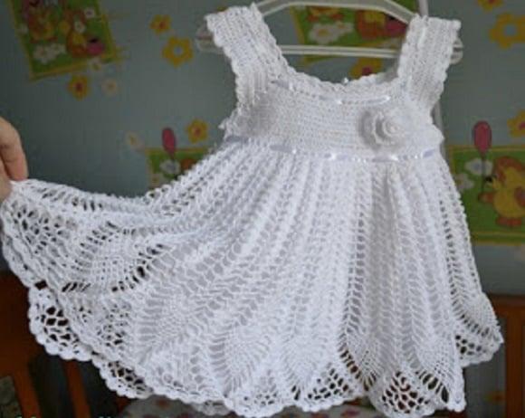 Vestido Infantil de Croche para Batizado