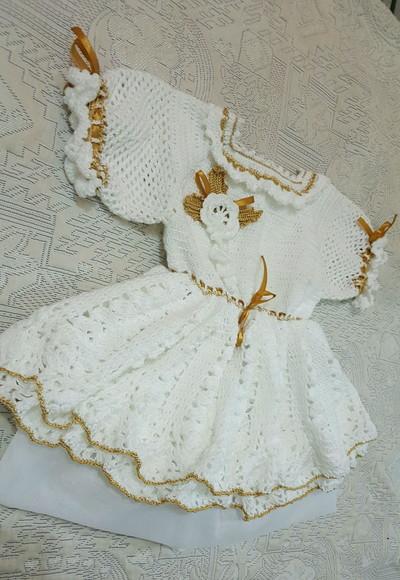 Vestido Infantil de Croche para Batizado