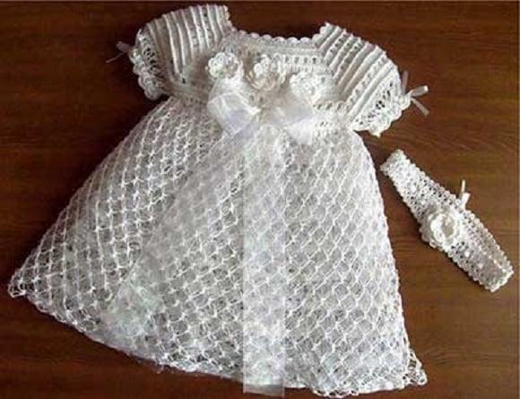 Vestido Infantil De Croche Para Batizado