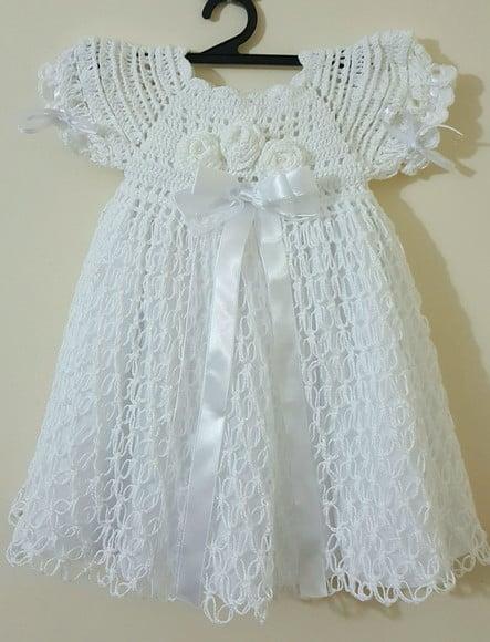 Vestido Infantil De Croche Para Batizado