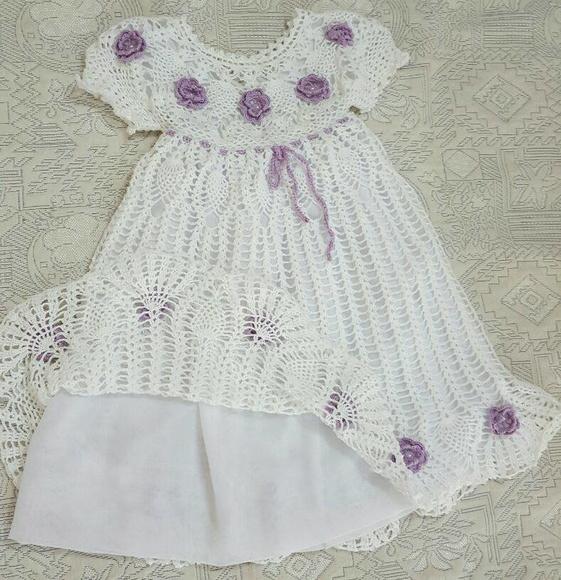 Vestido Infantil De Croche Para Batizado