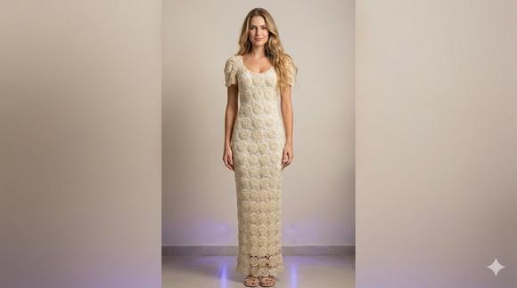 Vestido Longo Crochê Adulto
