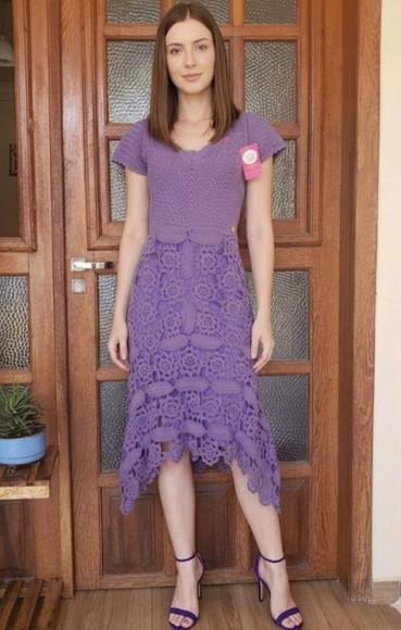 Vestido Midi Crochê Adulto
