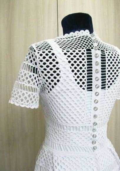 Vestido Noiva Branco Croche