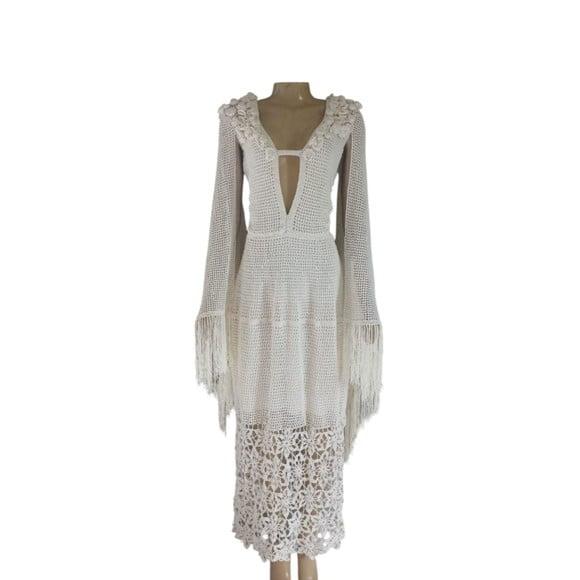 Vestido Noiva Crochê Adulto