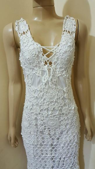 Vestido Noiva Crochê Adulto