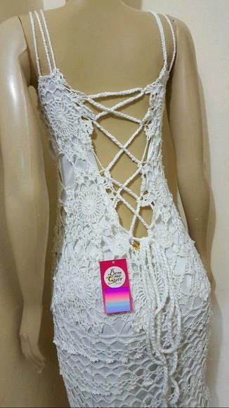 Vestido Noiva Crochê Adulto