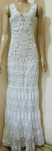 Vestido Noiva Crochê Adulto