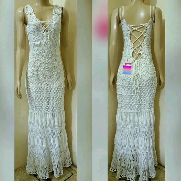 Vestido Noiva Crochê Adulto