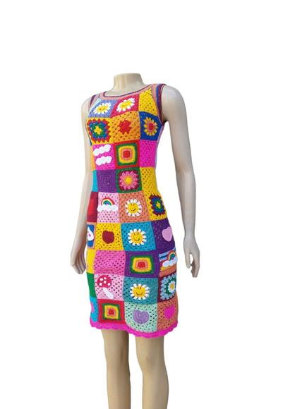 Vestido Squares Crochê Adulto