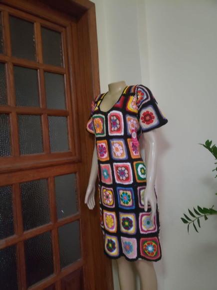 Vestido Squares Crochê Adulto