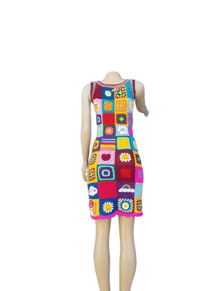 Vestido Squares Crochê Adulto