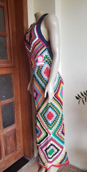 Vestido Squares Crochê Adulto