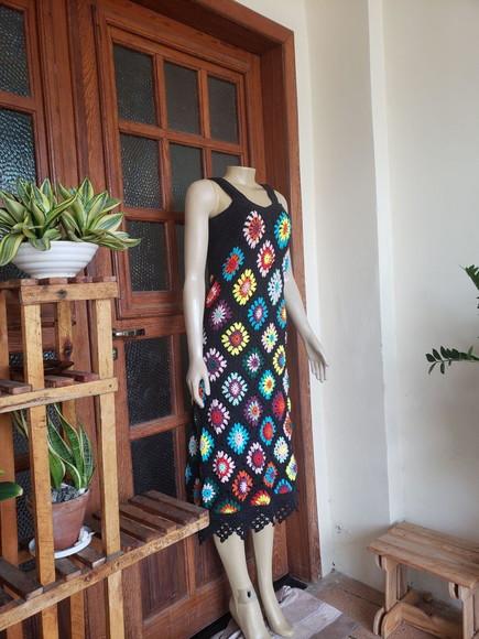 Vestido Squares Crochê Adulto
