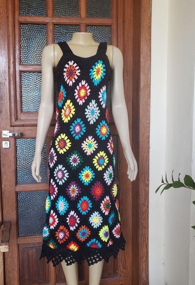 Vestido Squares Crochê Adulto