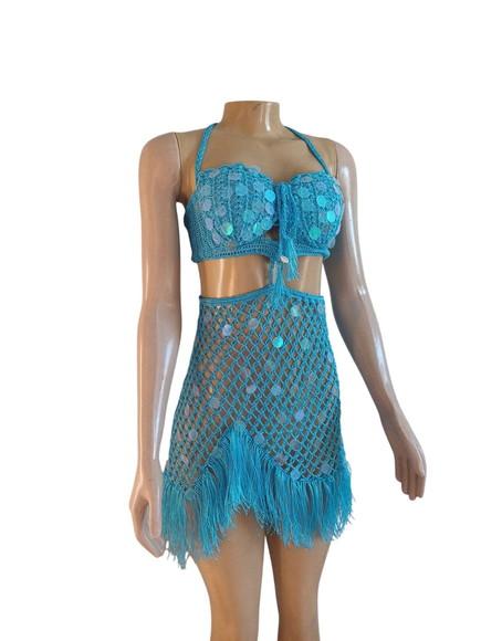Vestido/ Saida de Praia Croche
