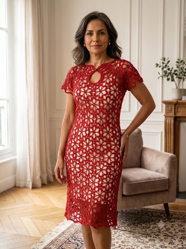 Vestido Crochê Adulto