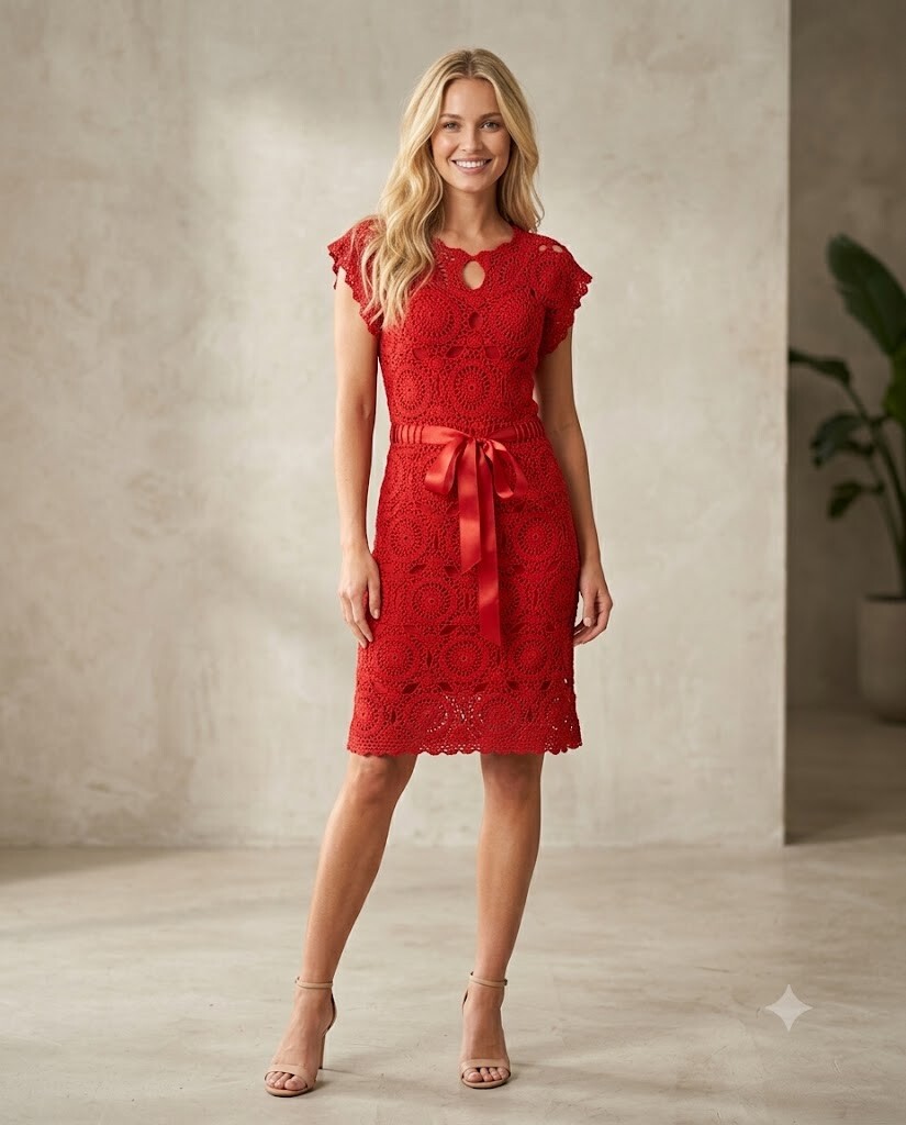Vestido Crochê Adulto