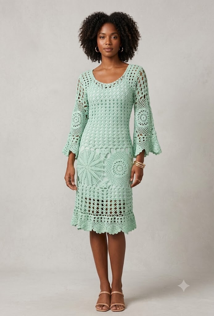 Vestido Crochê Adulto