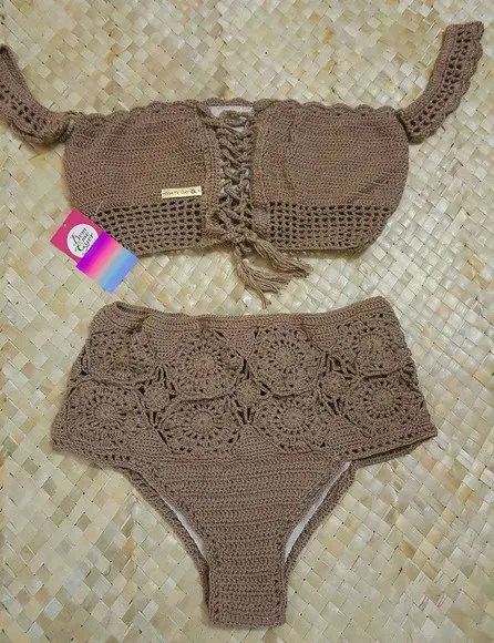 Biquini Croche com Cropped
