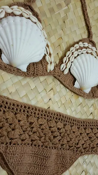 Biquini Croche Com Cropped