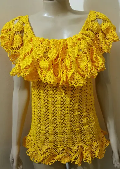 Blusa Ciganinha Croche
