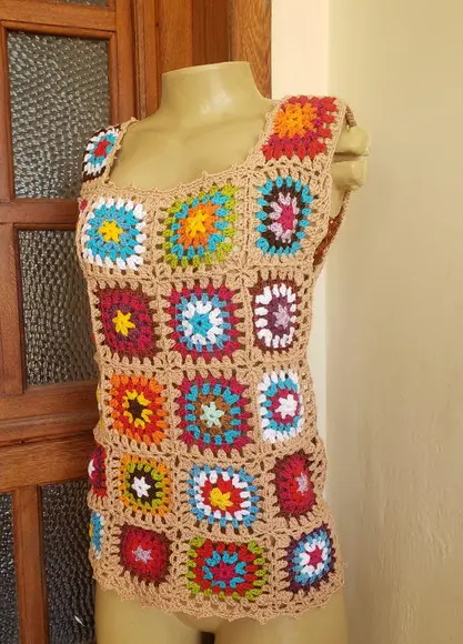 Blusa Croche Squares