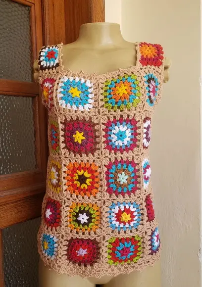 Blusa Croche Squares