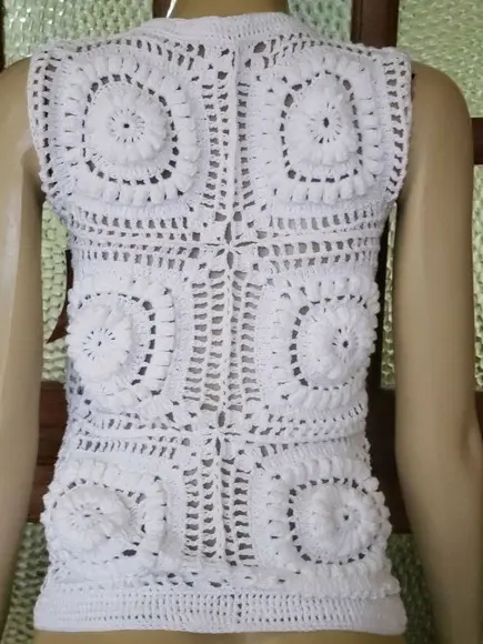 Blusa Croche Squares