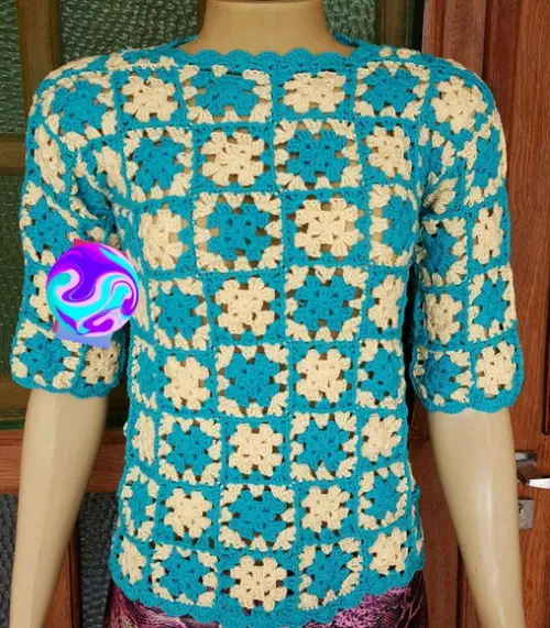 Blusa Croche Squares