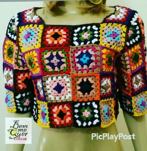 Blusa Croche Squares